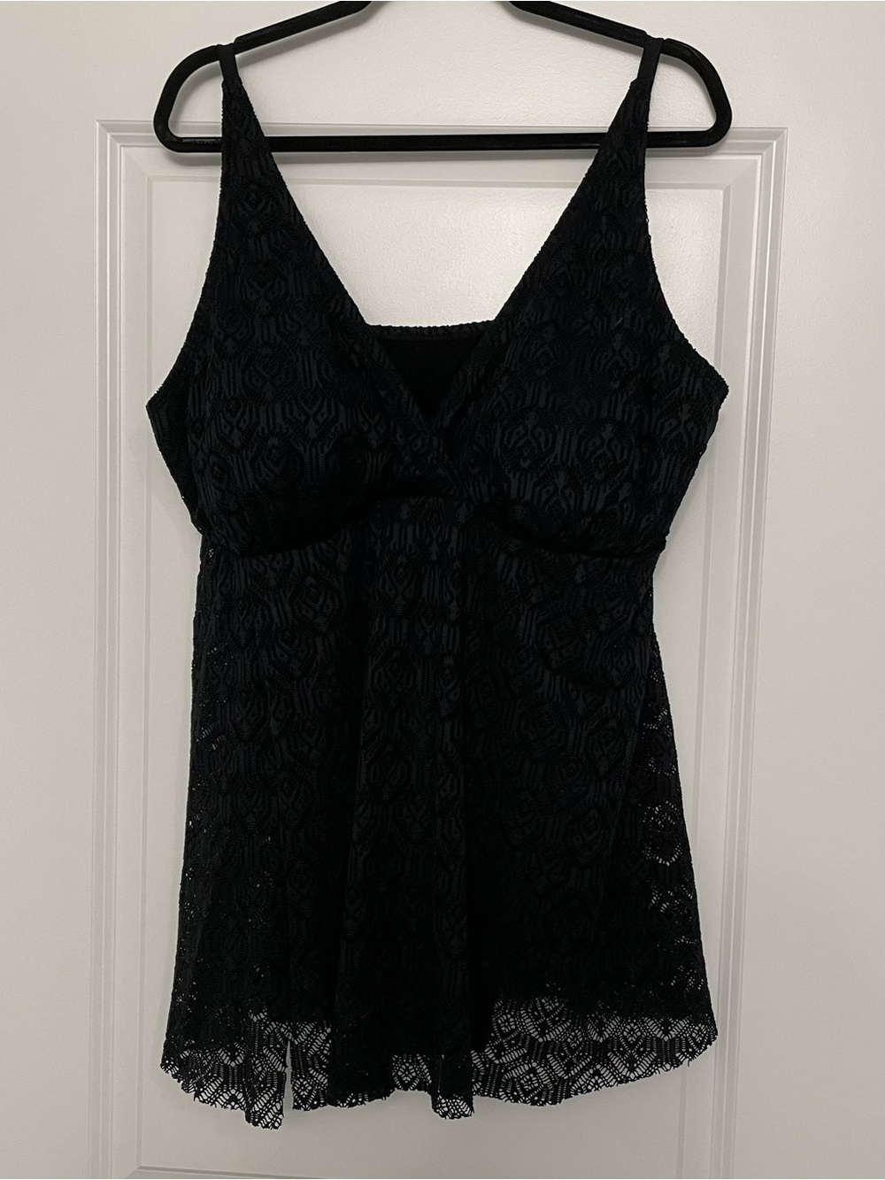 Black Crochet Swimsuit Plus Size